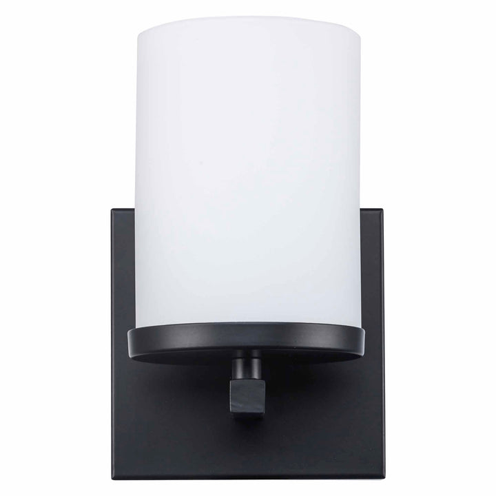 Trans Globe Nico 1 - light Armed Wall Sconce Flat Disk -Black