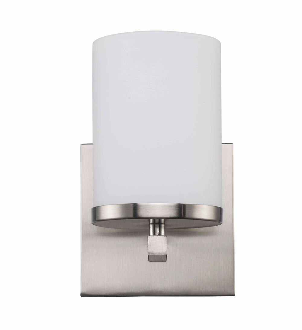 Trans Globe Nico 1 - light Armed Wall Sconce Flat Disk - Brushed Nickel