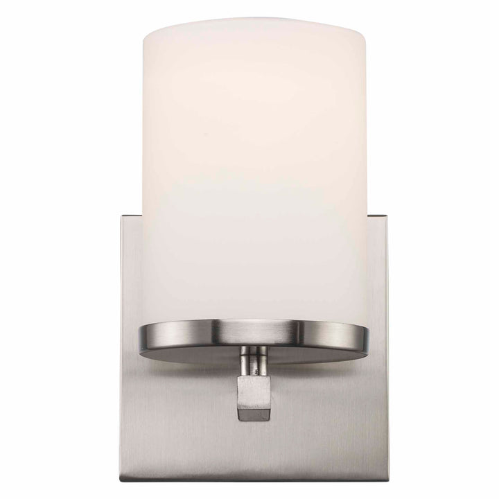 Trans Globe Nico 1 - light Armed Wall Sconce Flat Disk - Brushed Nickel