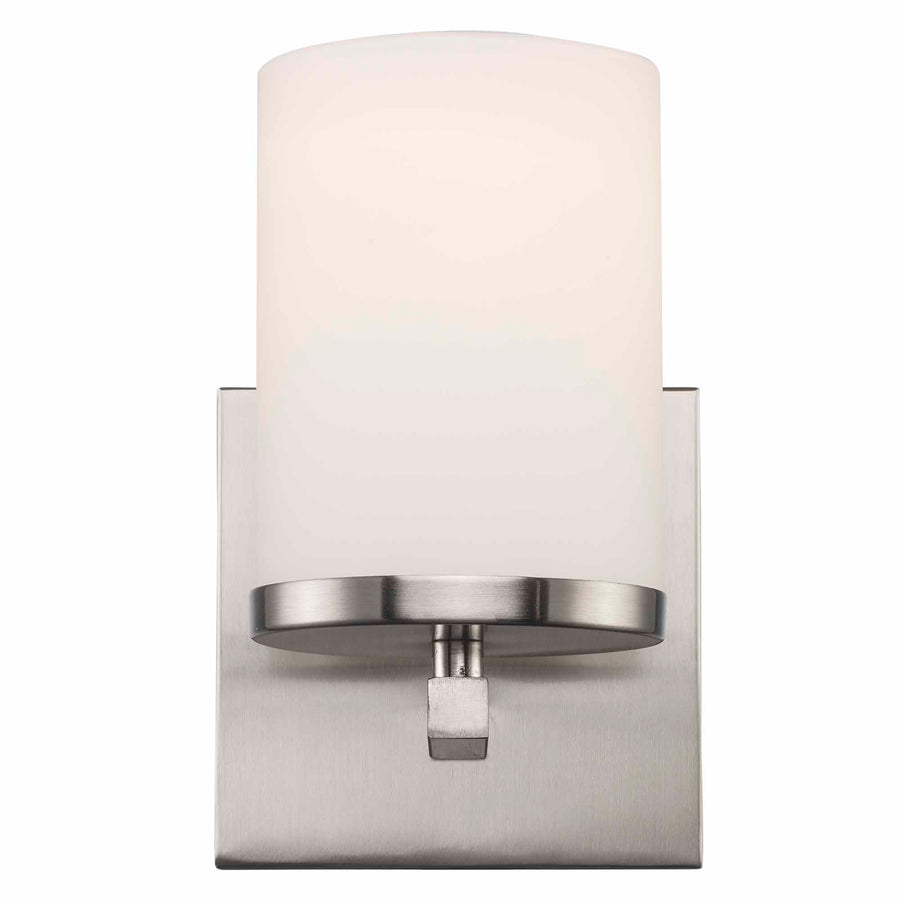 Trans Globe Nico 1 - light Armed Wall Sconce Flat Disk - Brushed Nickel