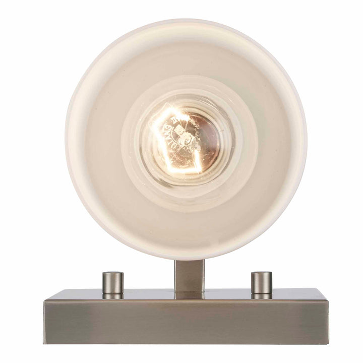 Trans Globe Nico 1 - light Armed Wall Sconce Flat Disk - Brushed Nickel