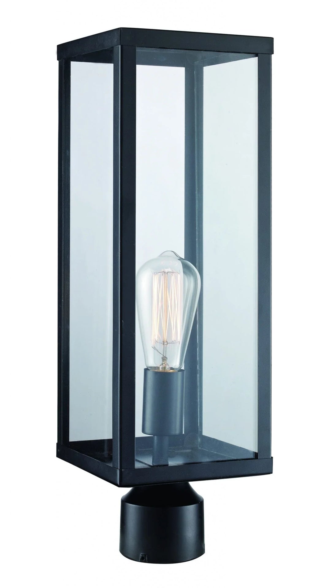 Trans Globe Oxford 19.25" Postmount Lantern - Black