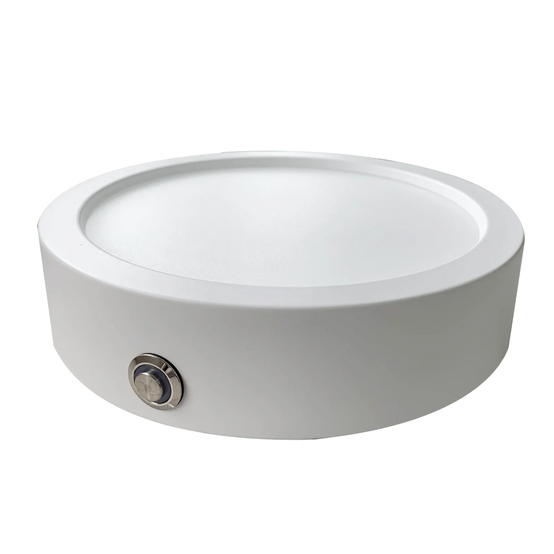 Trans Globe Palomino LED Ultra Slim Flush Mount Ceiling Light with Emergency Back-up 120-277 Volts - White