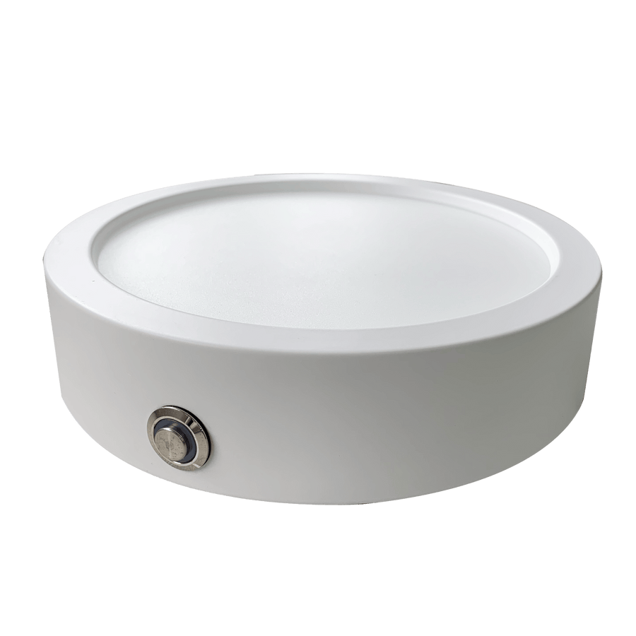 Trans Globe Palomino LED Ultra Slim Flush Mount Ceiling Light with Emergency Back-up 120-277 Volts - White