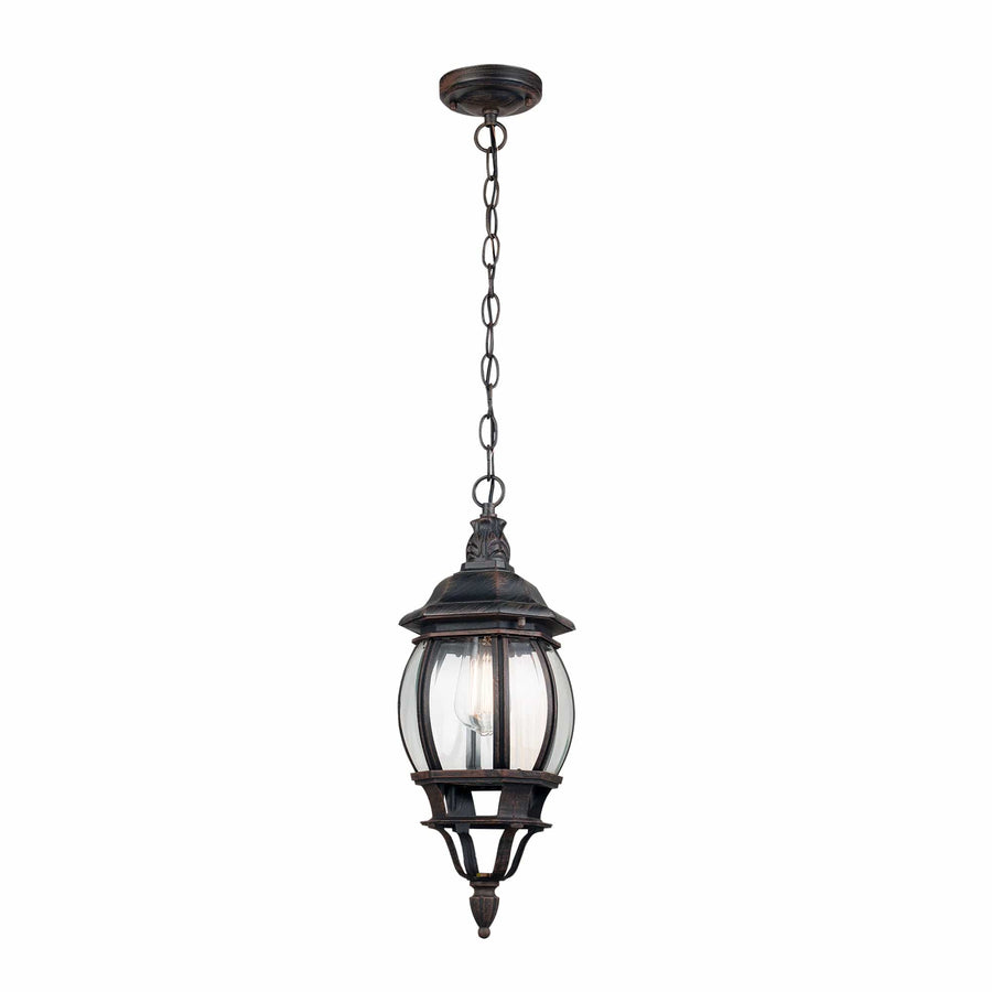 Trans Globe Parsons 1-Light Traditional French-inspired Outdoor Hanging Lantern Pendant with Chain - Rust