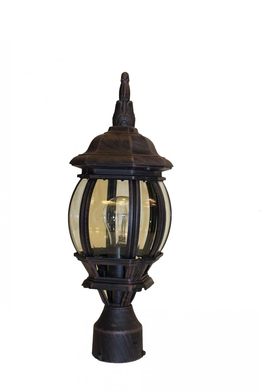 Trans Globe Parsons 1-Light Traditional French-inspired Post Mount Lantern Headt - Rust