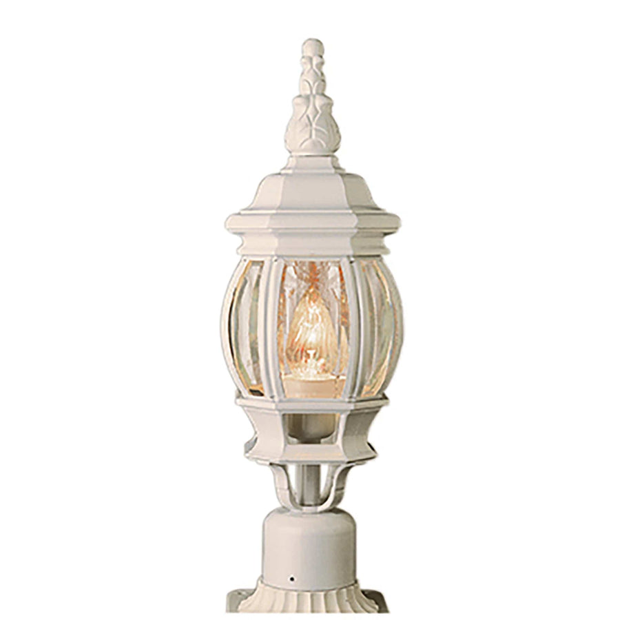 Trans Globe Parsons 1-Light Traditional French-inspired Post Mount Lantern Headt - White