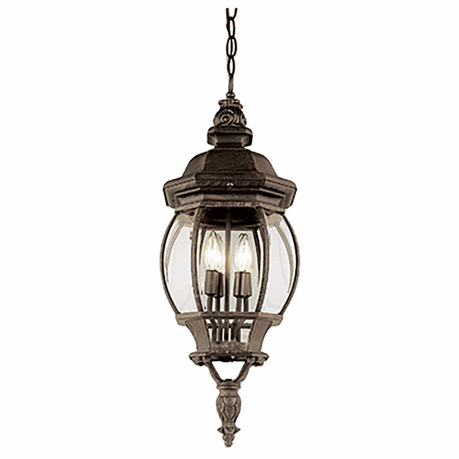 Trans Globe Parsons 3-Light Traditional French-inspired Outdoor Hanging Lantern Pendant with Chain - Rust