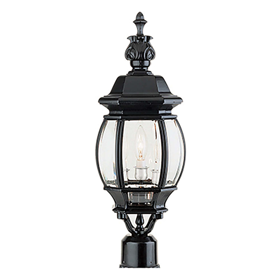 Trans Globe Parsons 3-Light Traditional French-inspired Post Mount Lantern Head - Black