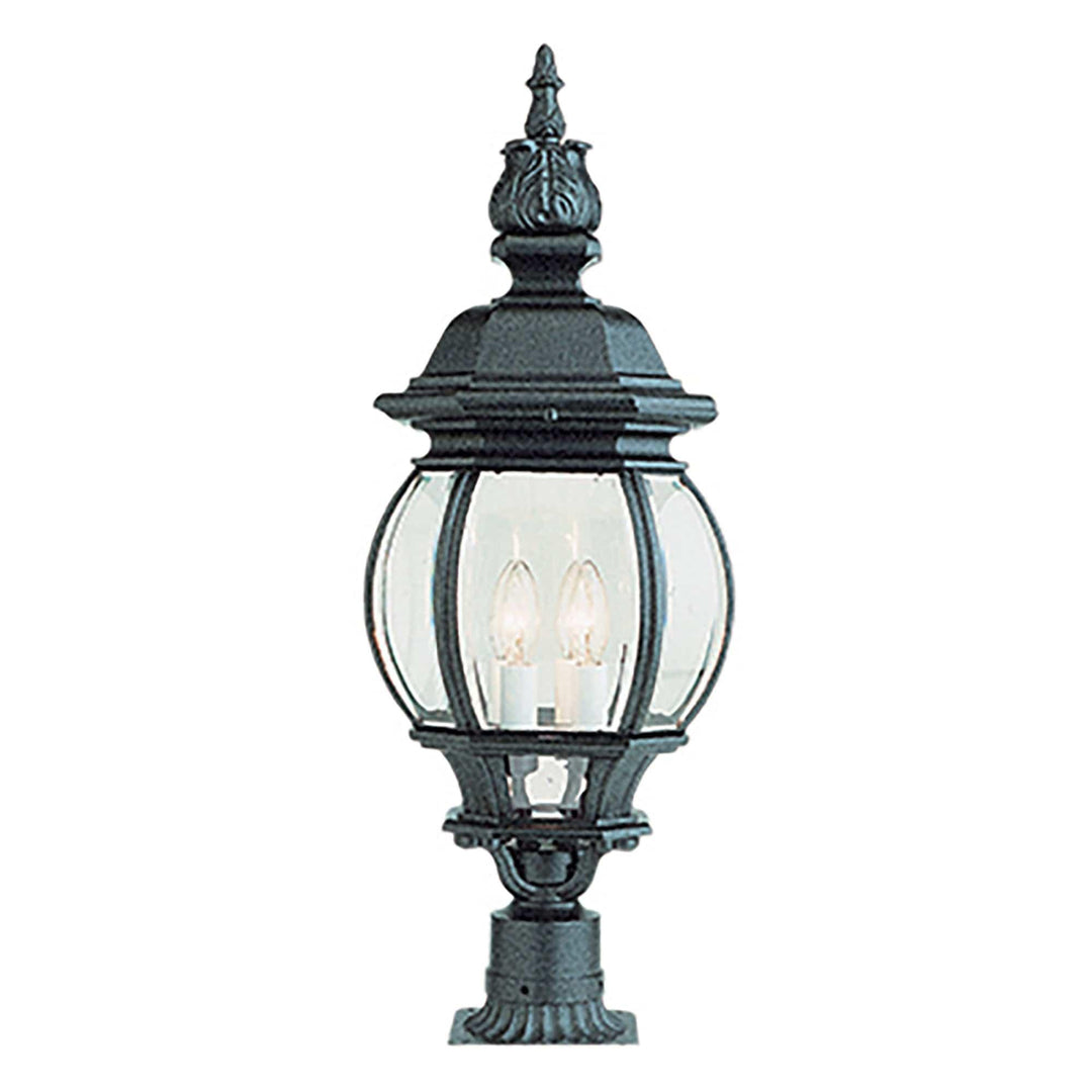 Trans Globe Parsons 4-Light Traditional French-inspired Post Mount Lantern Head - Black