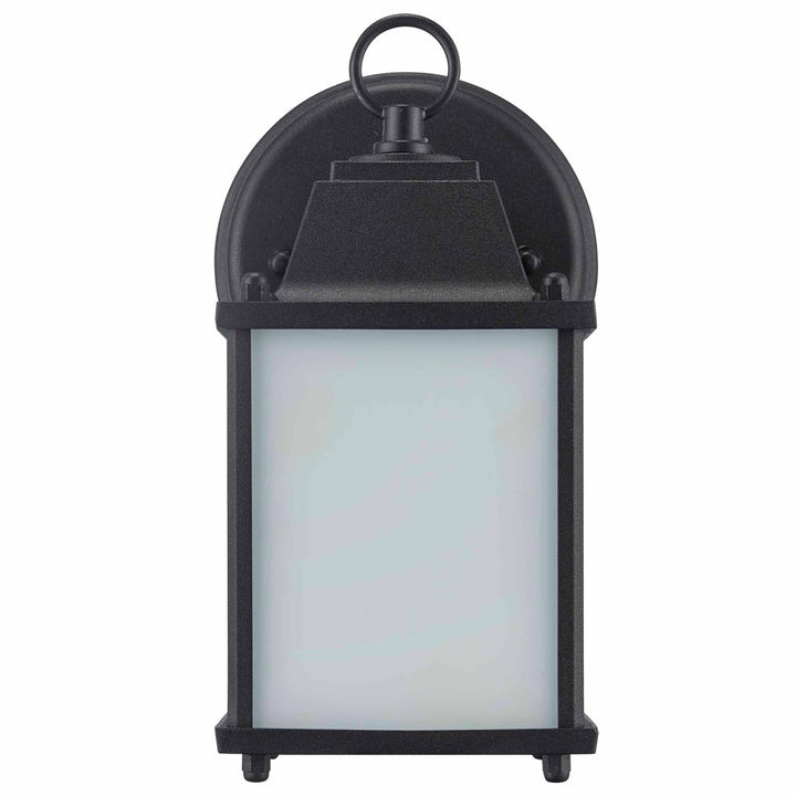 Trans Globe Patrician 1-Light, Ring Top ,Clear Glass Open Base Square Wall Lantern - Black / Frosted