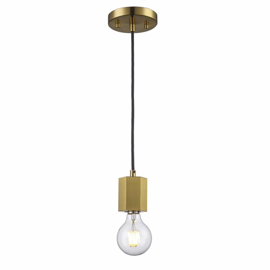 Trans Globe Placerville Collection 1-Light Industrial Bulb-style Hexagon - Antique Gold