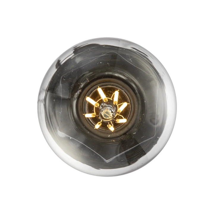 Industrial pendant light with exposed filament bulb in hexagon black fixture for interior lighting