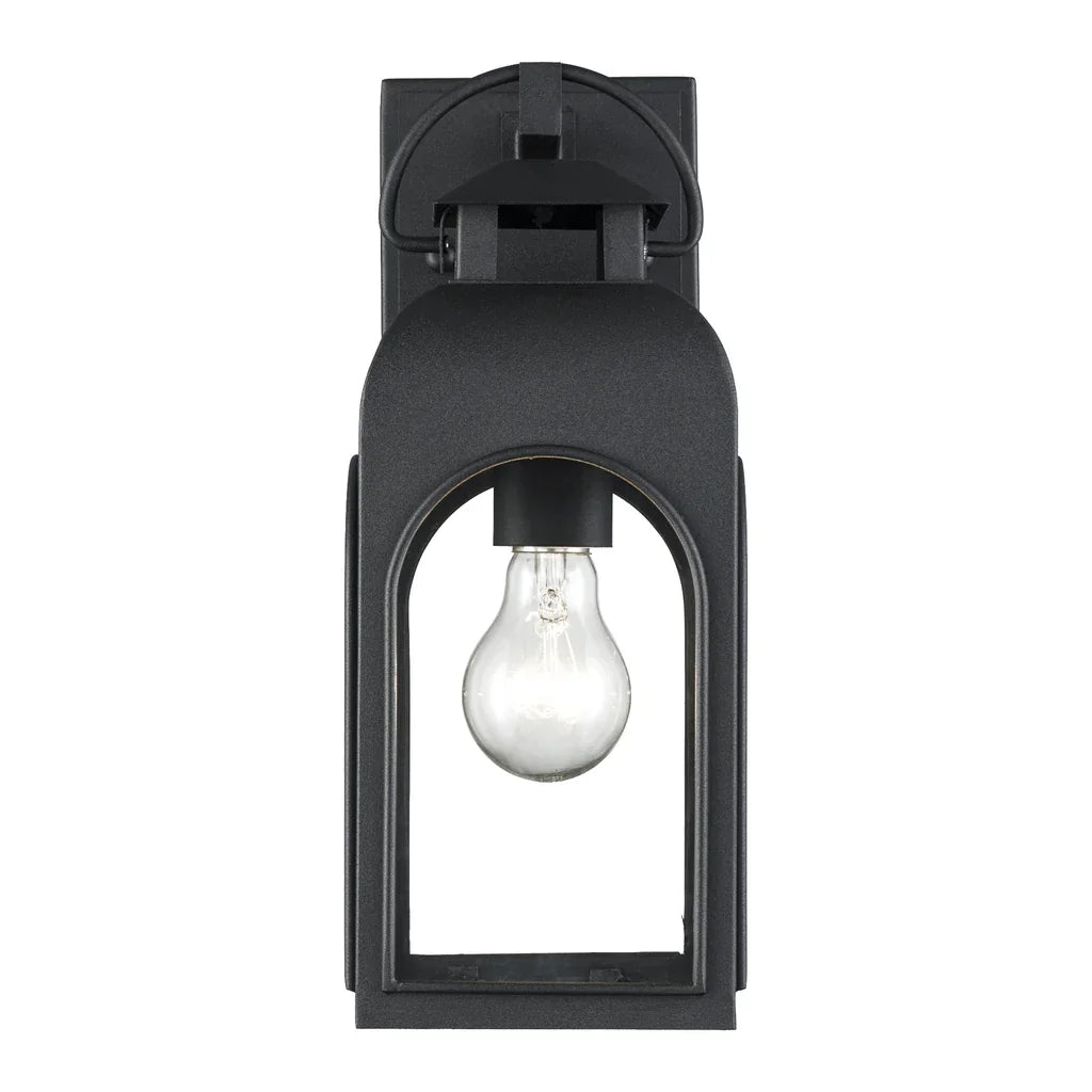 Trans Globe Presence Collection 1-Light Arched Frame Wall Lantern- Black