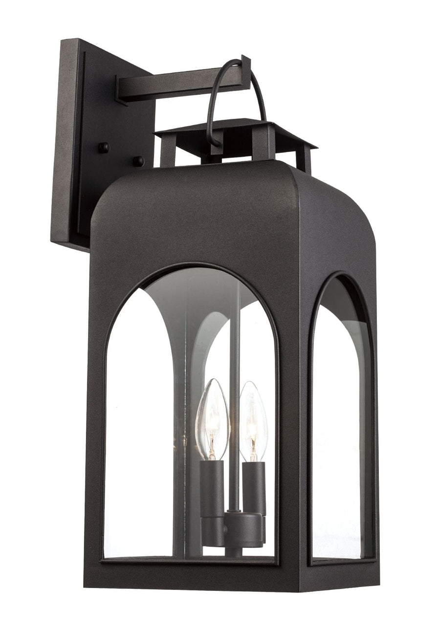 Trans Globe Presence Collection 2-Light Arched Frame Wall Lantern- Black