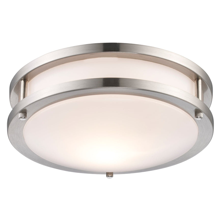 Trans Globe Product: Dash 1 - Light Frosted Acrylic Flushmount Round Double - Brushed Nickel