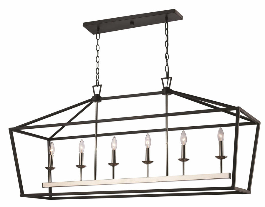 Trans Globe Product: Lacey 49" Pendant - Polished Chrome / Black