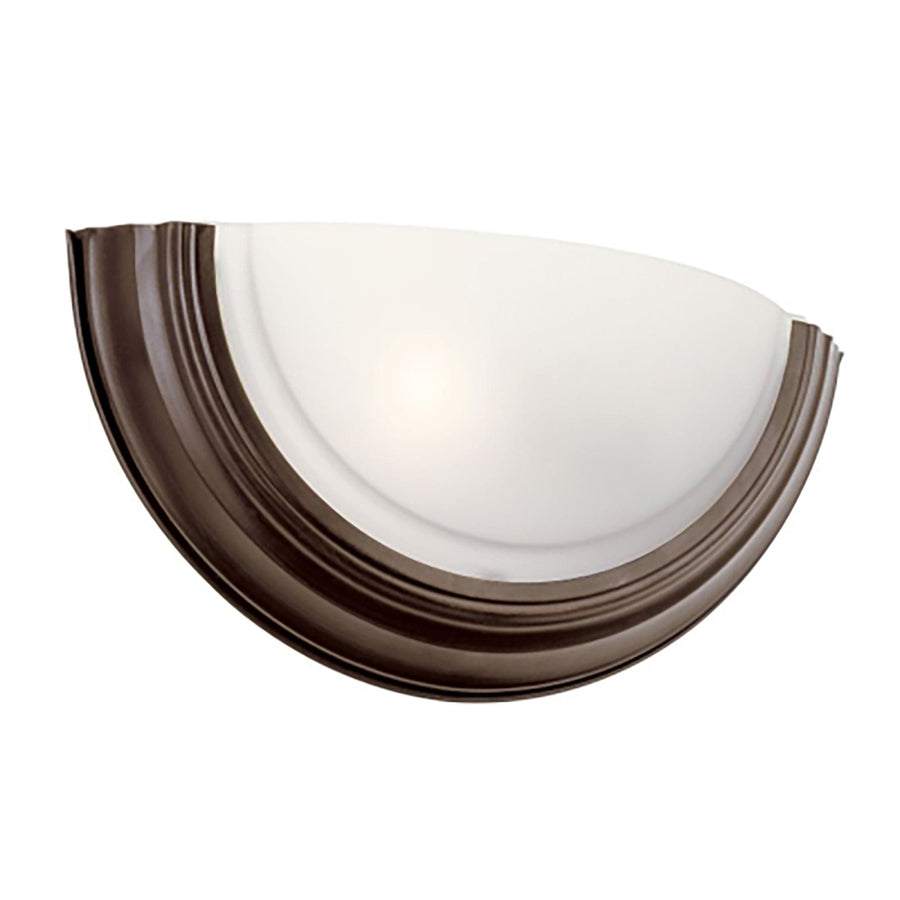 Trans Globe Ray 12.75" Wall Sconce Half Moon Fros - Rubbed Oil Bronze