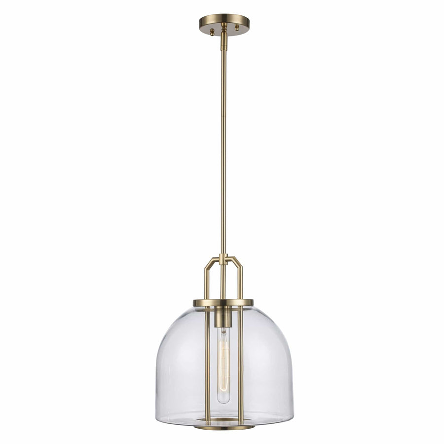 Trans Globe River 1-Light  with Glass Shade - Antique Gold