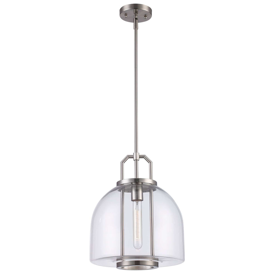 Trans Globe River 1-Light  with Glass Shade - Brushed Nickel