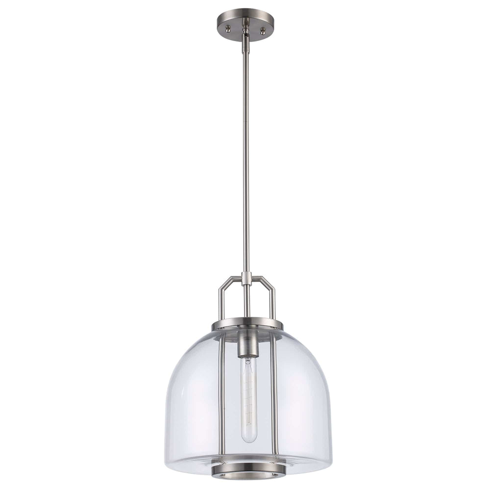Trans Globe River 1-Light  with Glass Shade - Brushed Nickel