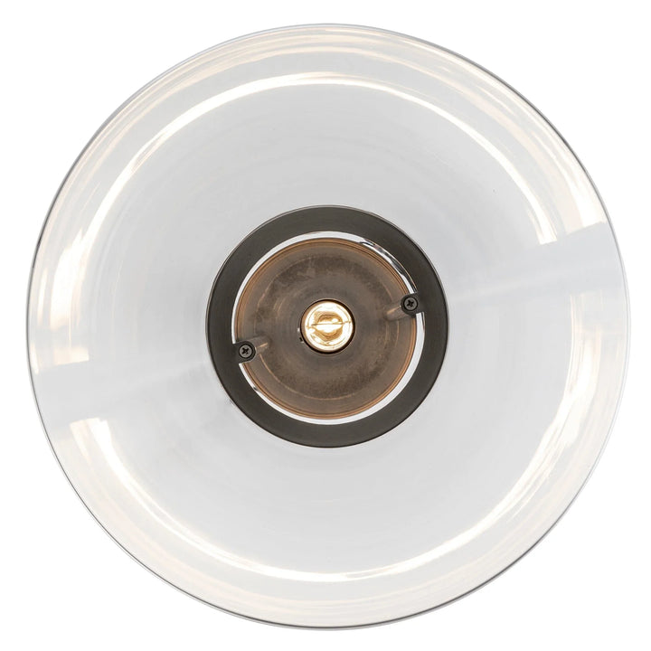 Pendant light with clear glass shade and brushed nickel base for modern indoor lighting
