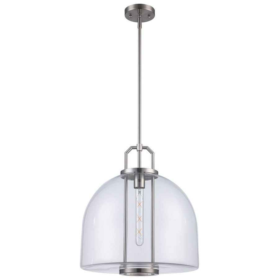 Trans Globe River 1-Light  with Glass Shade - Brushed Nickel