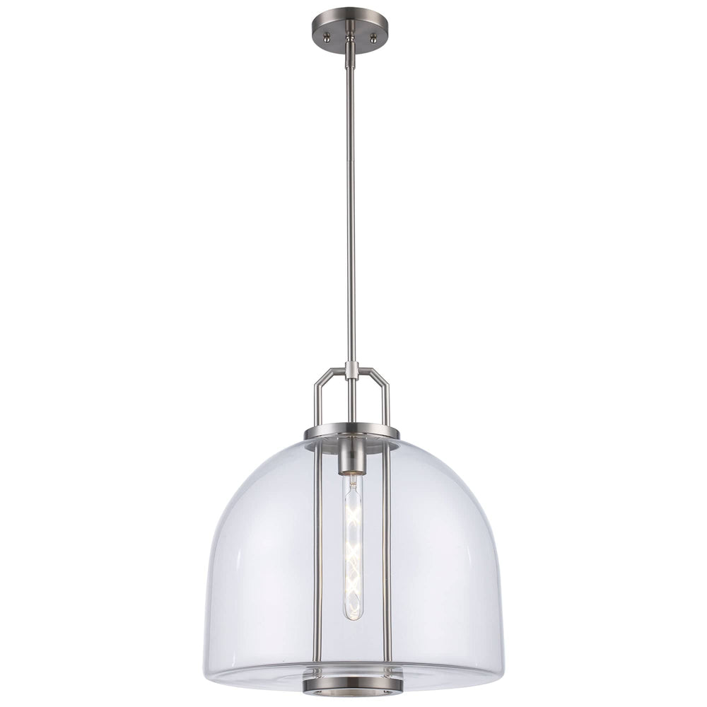 Trans Globe River 1-Light  with Glass Shade - Brushed Nickel