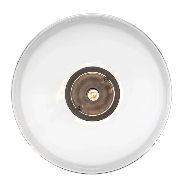 Pendant ceiling light with brushed nickel finish and clear glass shade for modern interior lighting