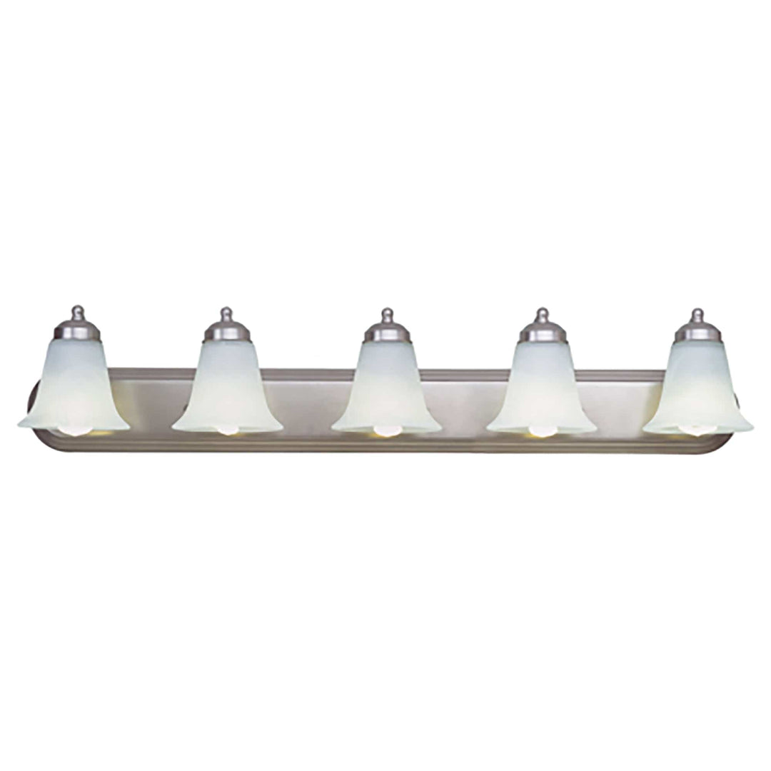 Trans Globe Rusty Collection 5-Light, Glass Bell Shades Vanity Wall Light - Brushed Nickel