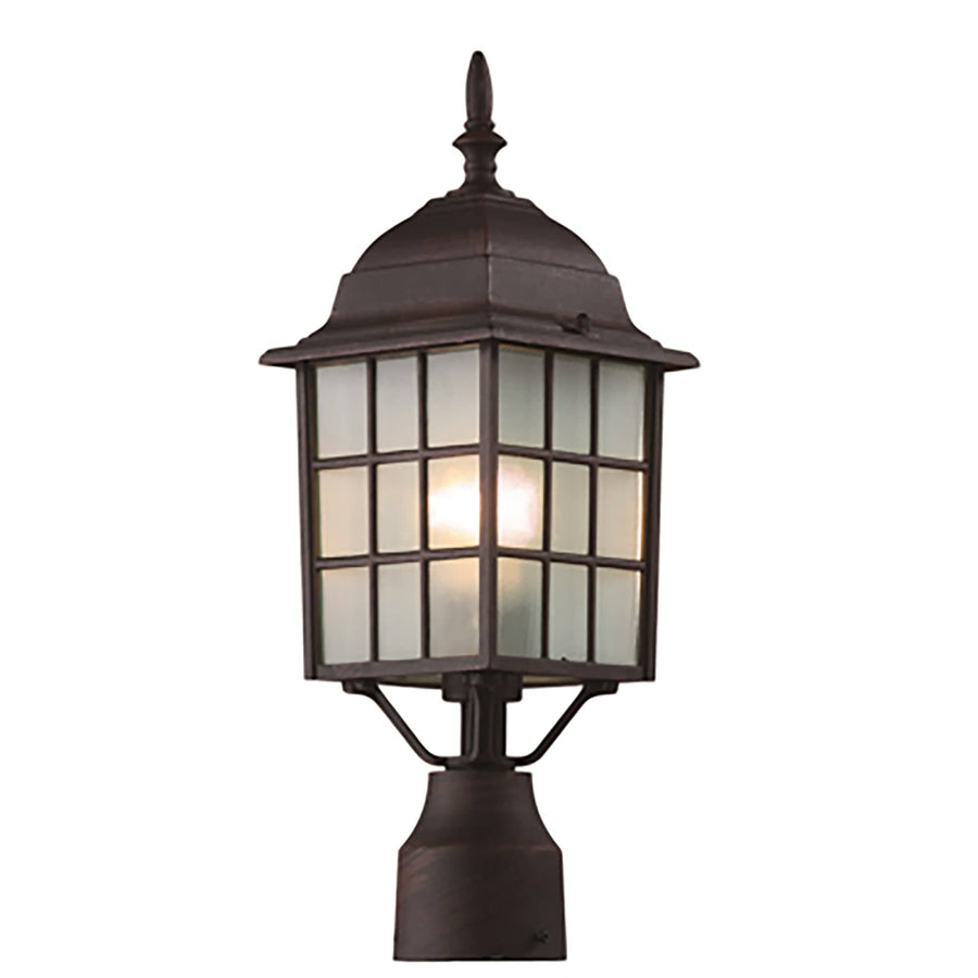 Trans Globe San Gabriel 18.5" Postmount Lantern - Rust