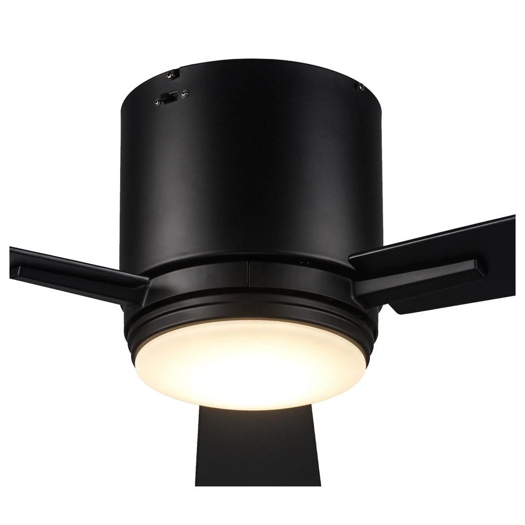 Trans Globe Sargeant 3- Blade LED Standard Ceiling Fan with Wall Control and Light Kit Included- Black