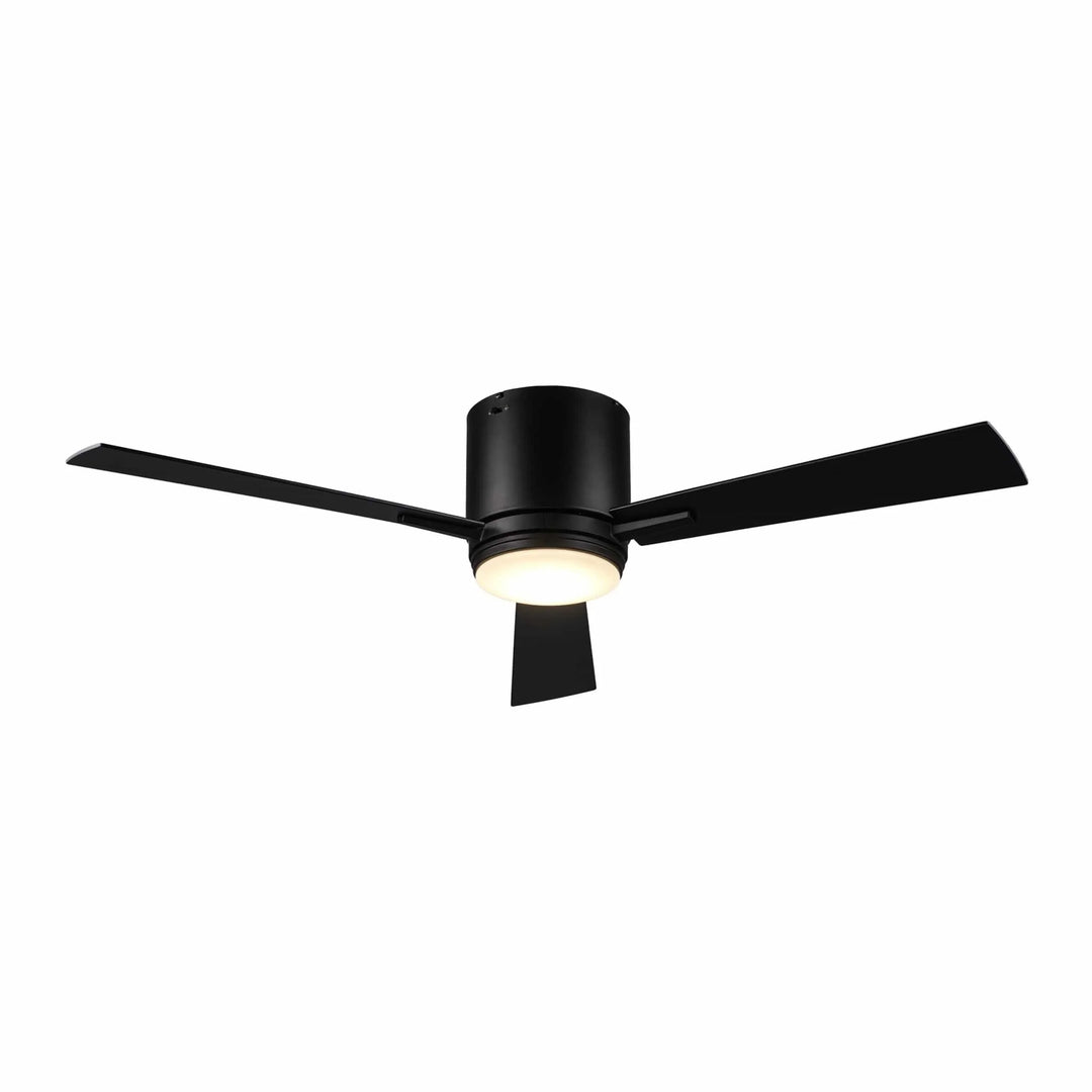 Trans Globe Sargeant 3- Blade LED Standard Ceiling Fan with Wall Control and Light Kit Included- Black