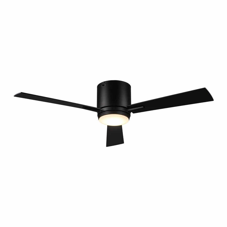 Trans Globe Sargeant 3- Blade LED Standard Ceiling Fan with Wall Control and Light Kit Included- Black