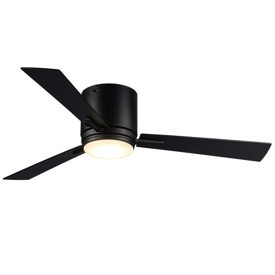 Trans Globe Sargeant 3- Blade LED Standard Ceiling Fan with Wall Control and Light Kit Included- Black