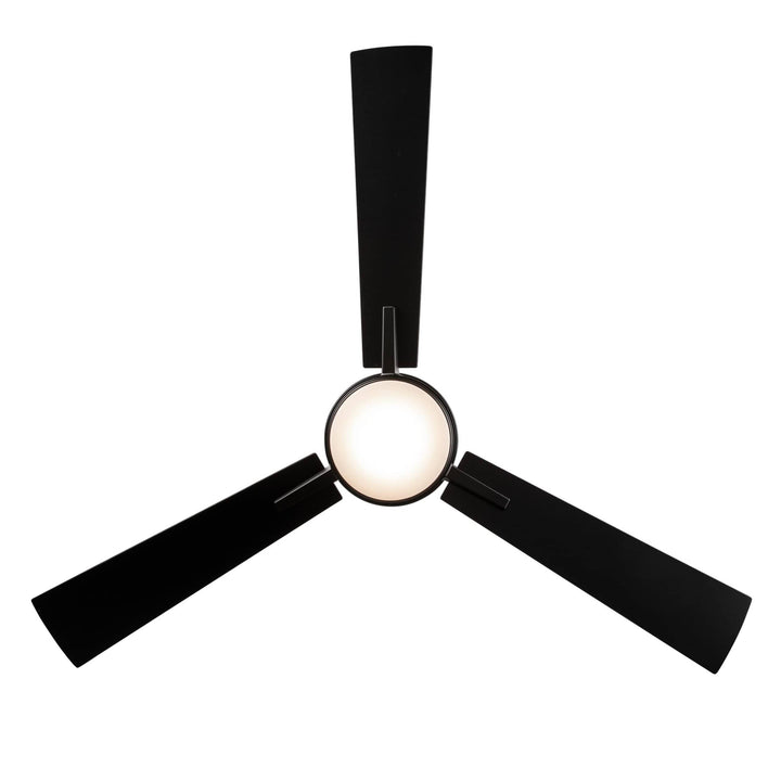 Trans Globe Sargeant 3- Blade LED Standard Ceiling Fan with Wall Control and Light Kit Included- Black