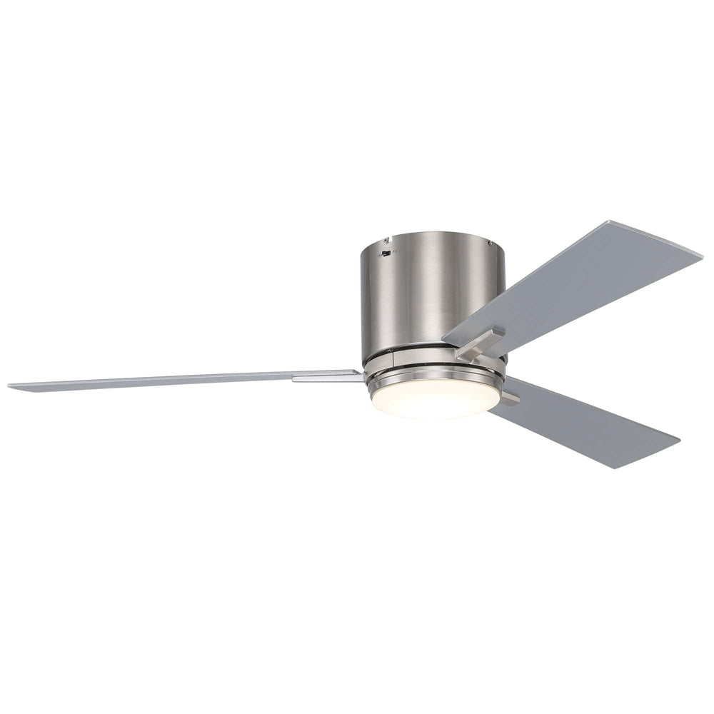 Trans Globe Sargeant 3- Blade LED Standard Ceiling Fan with Wall Control and Light Kit Included- Brushed Nickel