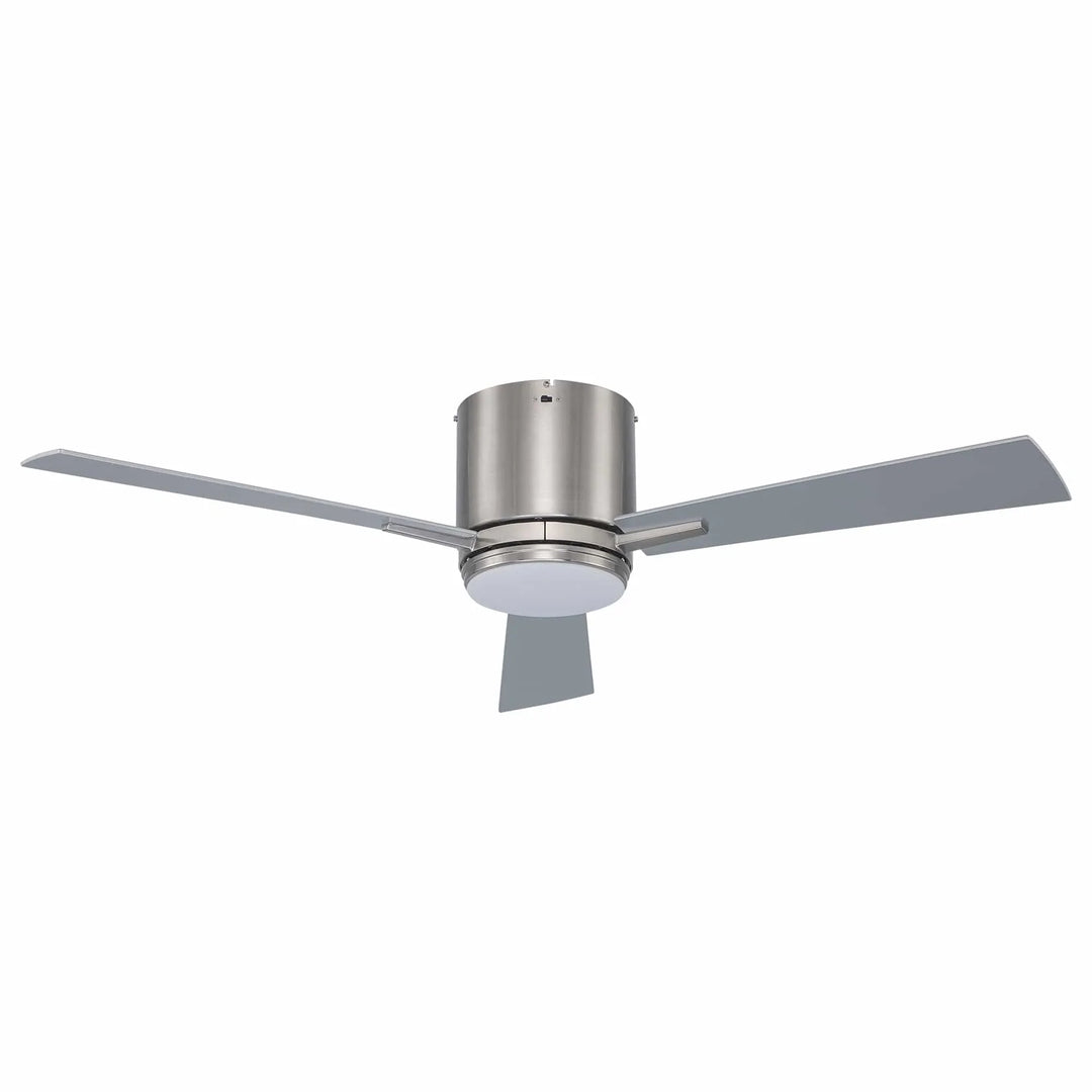 Trans Globe Sargeant 3- Blade LED Standard Ceiling Fan with Wall Control and Light Kit Included- Brushed Nickel