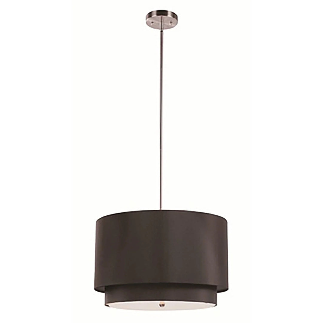 Trans Globe Schiffer 3-Light Double Drum Convertible Double Shade  or Semi-Flush - Black