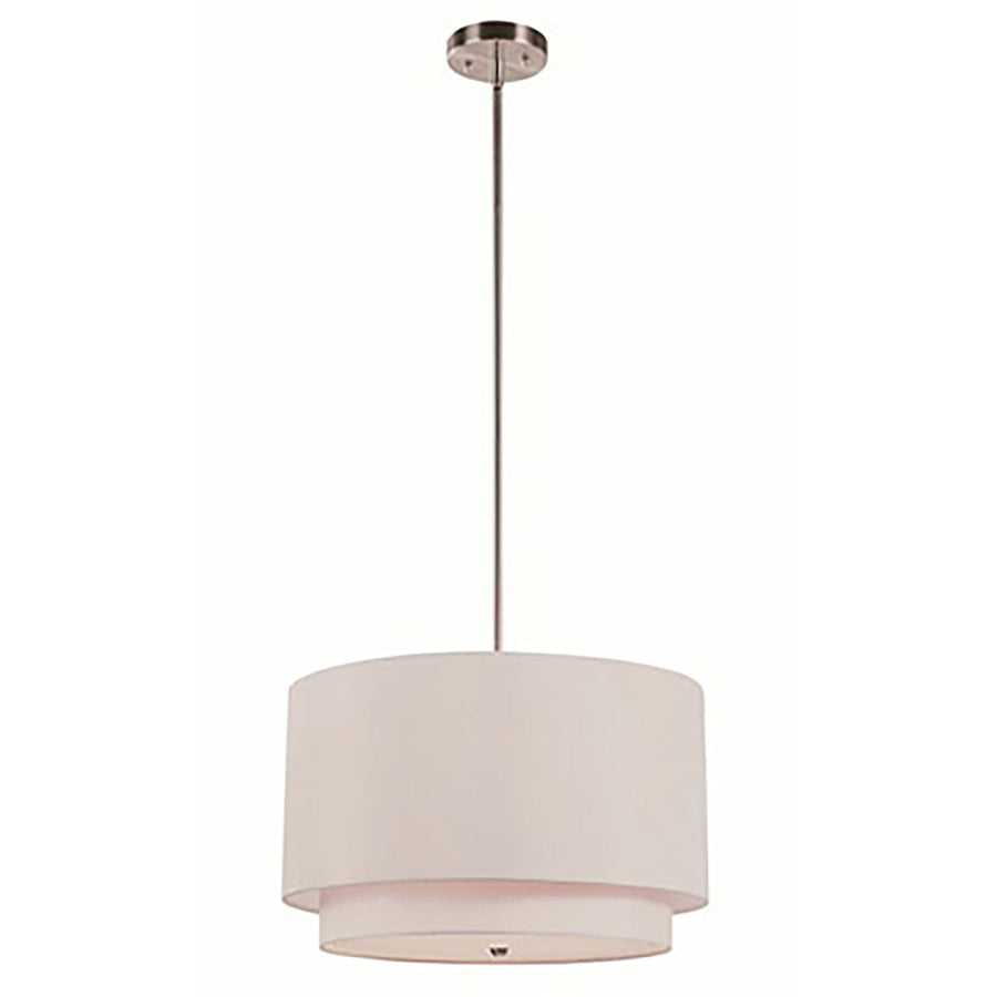 Trans Globe Schiffer 3-Light Double Drum Convertible Double Shade  or Semi-Flush -  Ivory