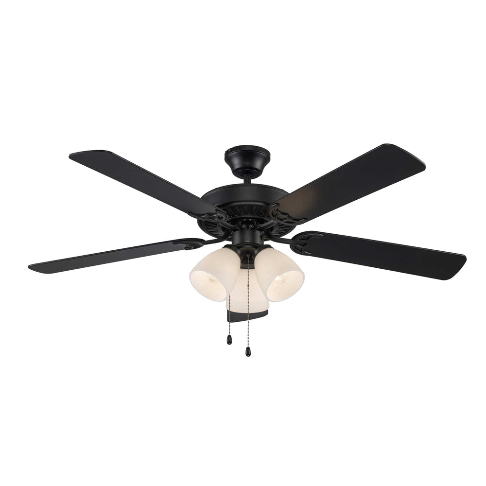 Trans Globe Solana 5-Blade Ceiling Fan With 3-Lights- Black