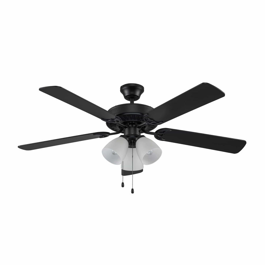 Trans Globe Solana 5-Blade Ceiling Fan With 3-Lights- Black