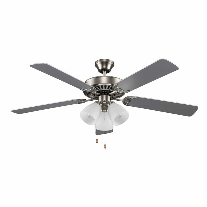 Trans Globe Solana 5-Blade Ceiling Fan With 3-Lights- Brushed Nickel