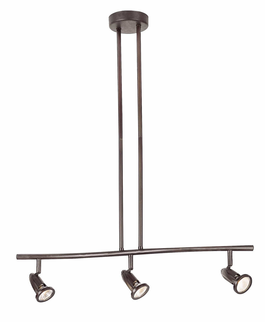 Trans Globe Stingray Collection, 3-Light, 3-Shade, Adjustable Height Indoor Ceiling Track Light- Rubbed Oil Bronze