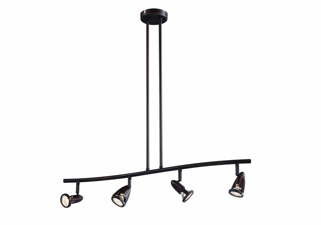 Trans Globe Stingray Collection, 4-Light, 4-Shade, Adjustable Height Indoor Ceiling Track Light - Rubbed Oil Bronze