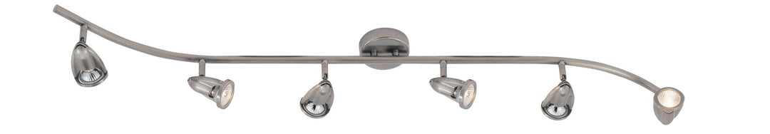 Trans Globe Stingray Collection, 6-Light, 6-Shade, Adjustable Height Indoor Ceiling Track Light- Brushed Nickel