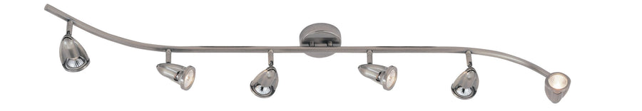 Trans Globe Stingray Collection, 6-Light, 6-Shade, Adjustable Height Indoor Ceiling Track Light- Brushed Nickel
