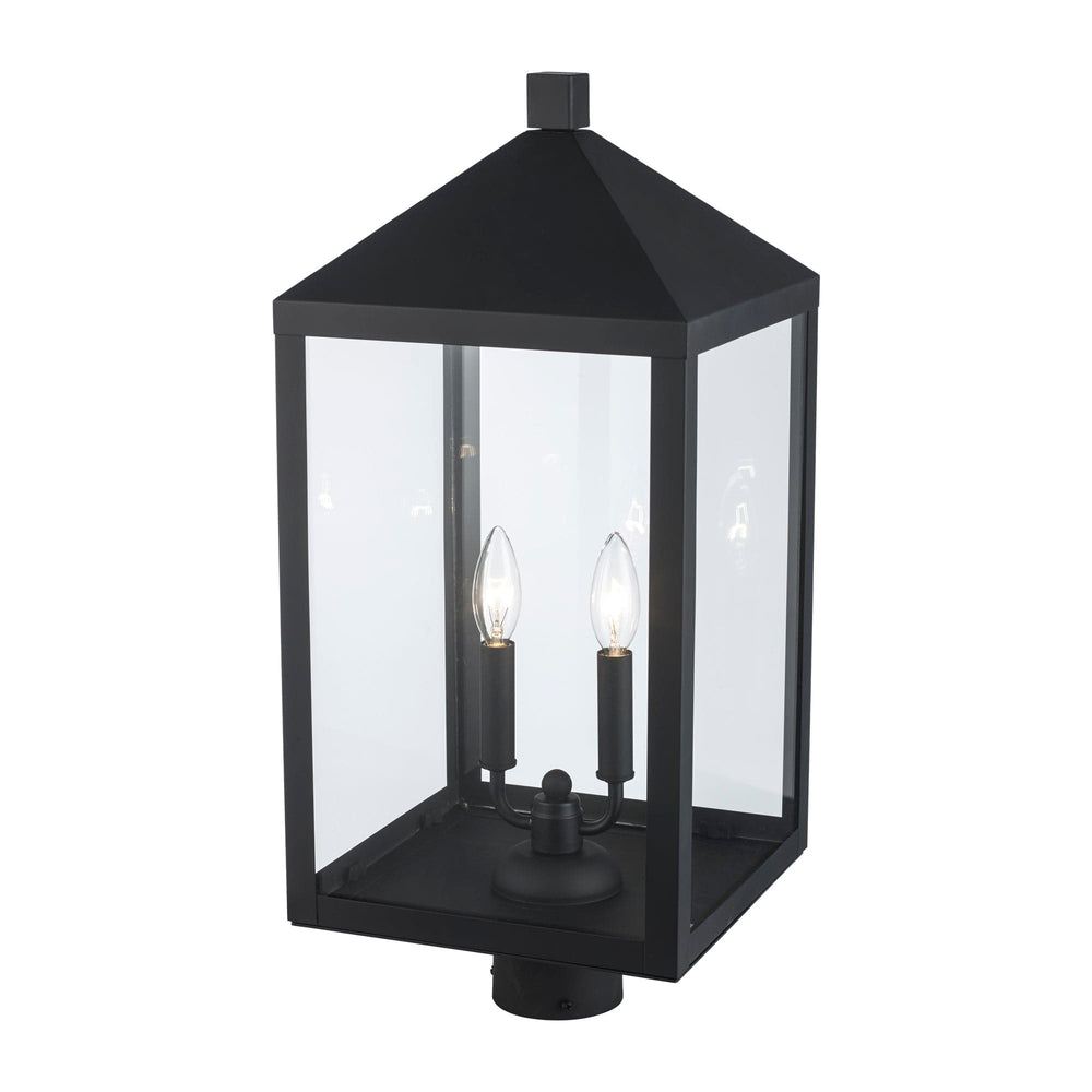 Trans Globe Storm 2-light Outdoor Post Mount- Black
