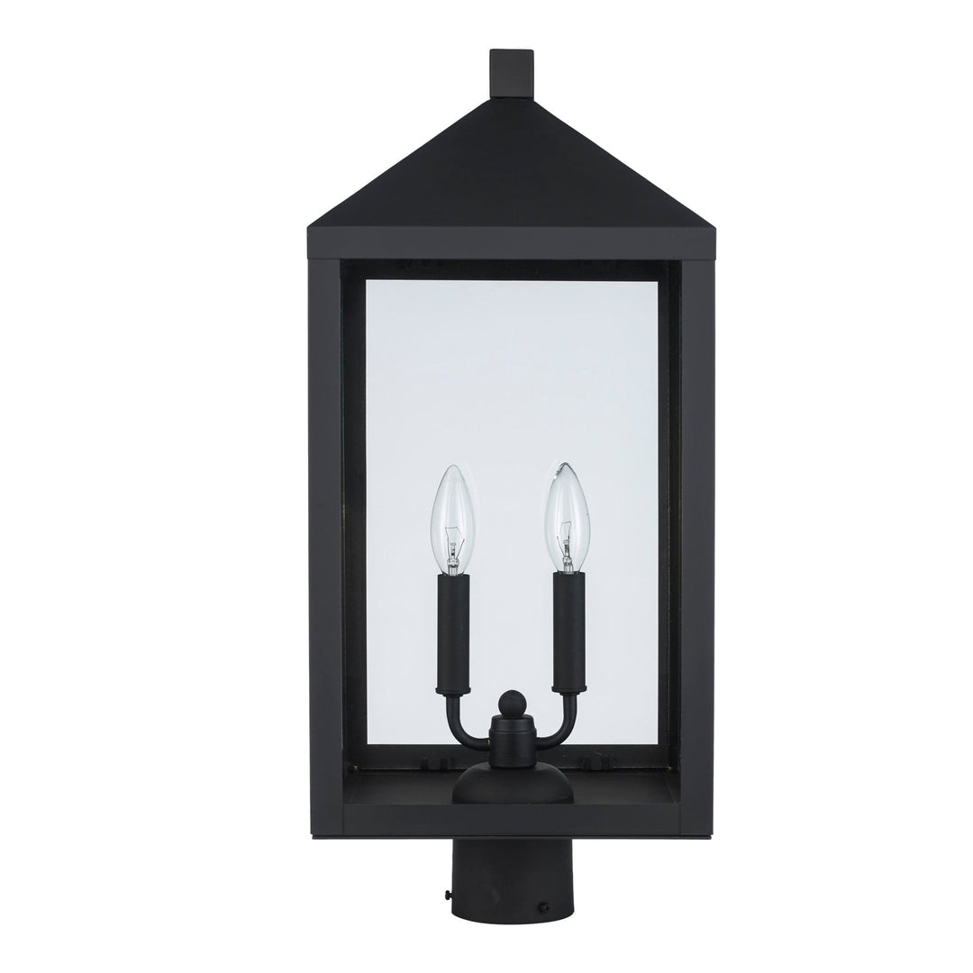 Trans Globe Storm 2-light Outdoor Post Mount- Black