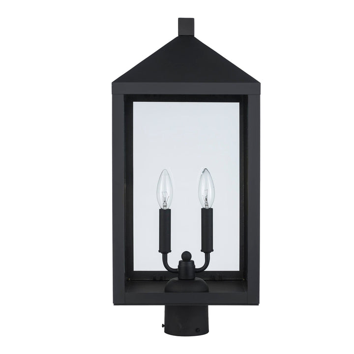 Trans Globe Storm 2-light Outdoor Post Mount- Black
